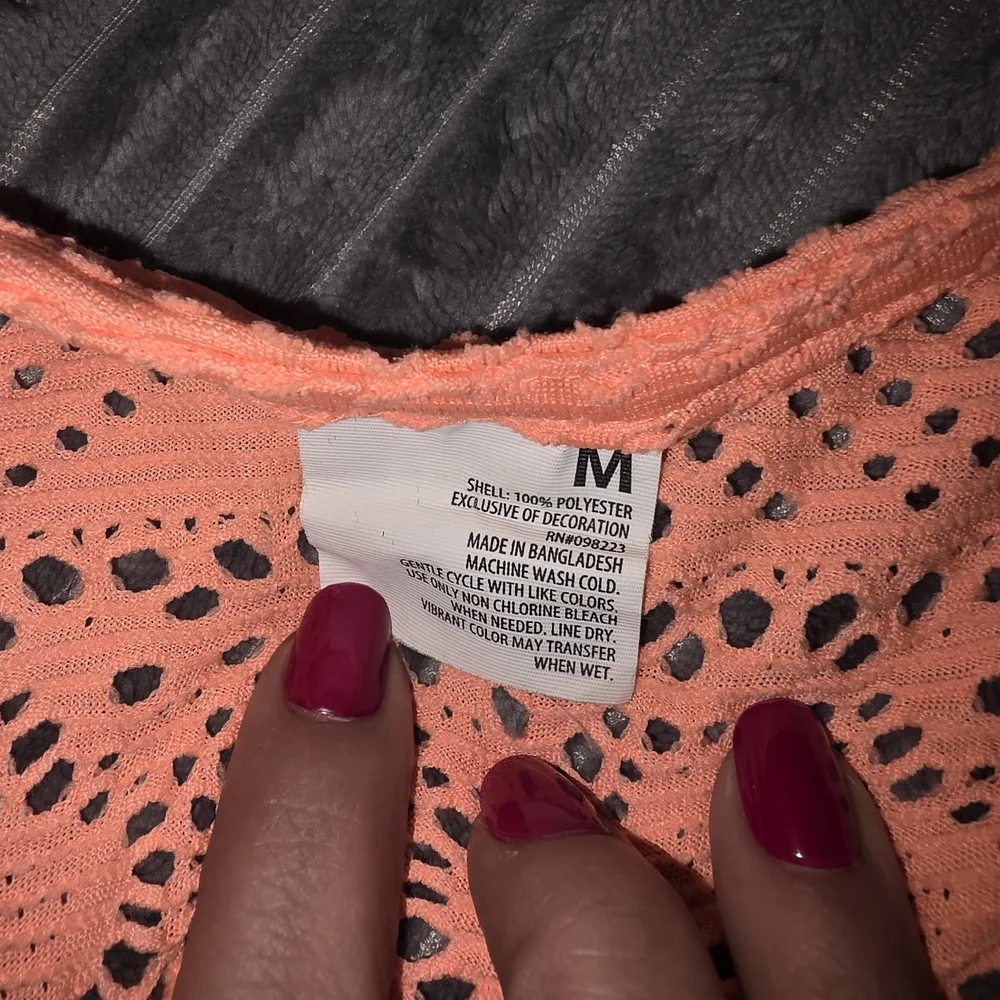 2 For $20 Coral Crochet Swim‎ Cover Up Top Size M oversized Boho Beach V-Neck
